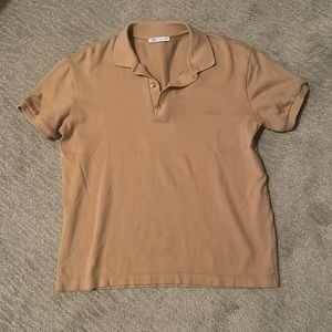 Tan knit polo shirt